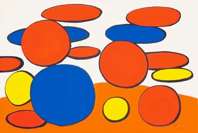 Circles by Alexander Calder | Color lithograph, hand signed. | c. 1968