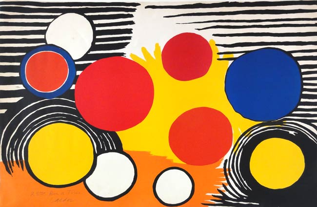 Composition by Alexander Calder | Color lithograph, hand signed. | c. 1968