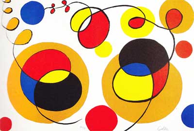Overlapping by Alexander Calder | Color lithograph, hand signed. | c. 1973