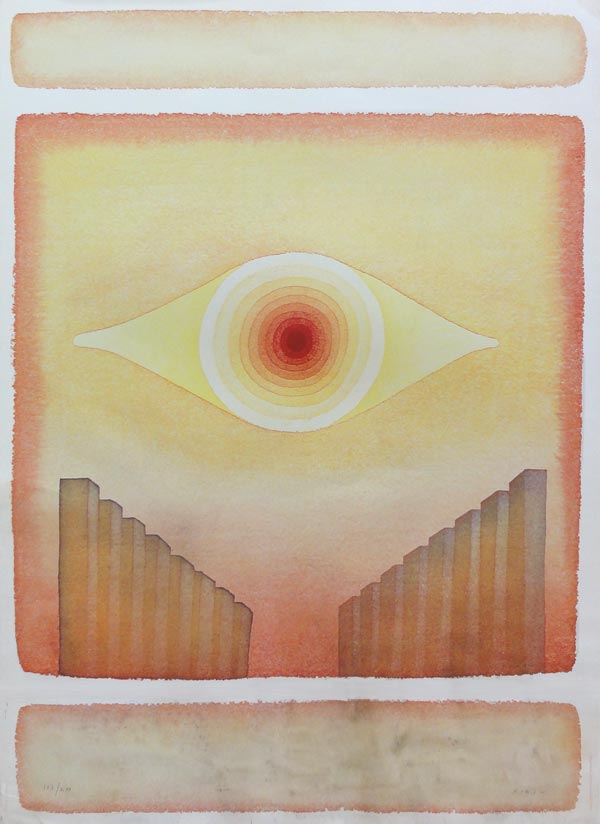 Eye by Jean-Michel Folon | Color lithograph. | 