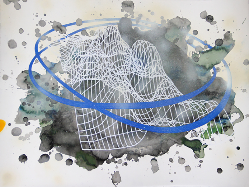Skeleton II by Marie-Dolma Chophel | Ink, paint marker and spray paint on paper. | 2013