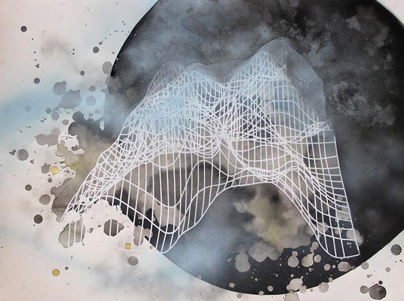 Skeleton III by Marie-Dolma Chophel | Ink, paint marker and spray paint on paper. | 2013