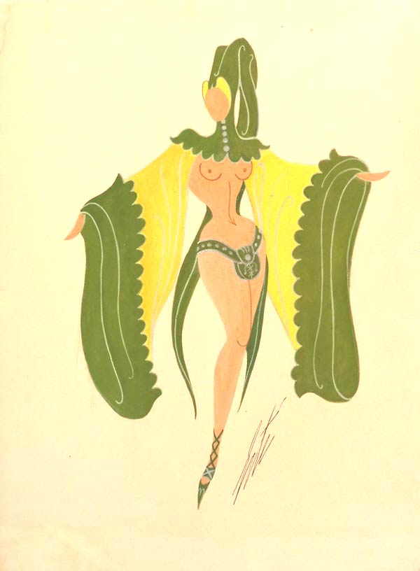 Ribaude by Erté | Gouache on paper, signed.  | 